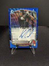 Kayson Cunningham 2025 Bowman Chrome Draft Blue Wave Refractor 1st Auto SP /150