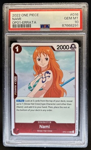 2022 One Piece Romance Dawn Nami Rare Errata #OP01-016 PSA 10 GEM MINT