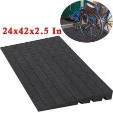 2.5'' Rise Wheelchair Curb Ramp 2500LBS Rubber Threshold Ramp w/ 3 Cord Channels