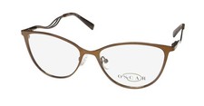 NEW OSCAR DE LA RENTA OSL 749 GLASSES METAL WOMENS CAT EYE BROWN FULL-RIM