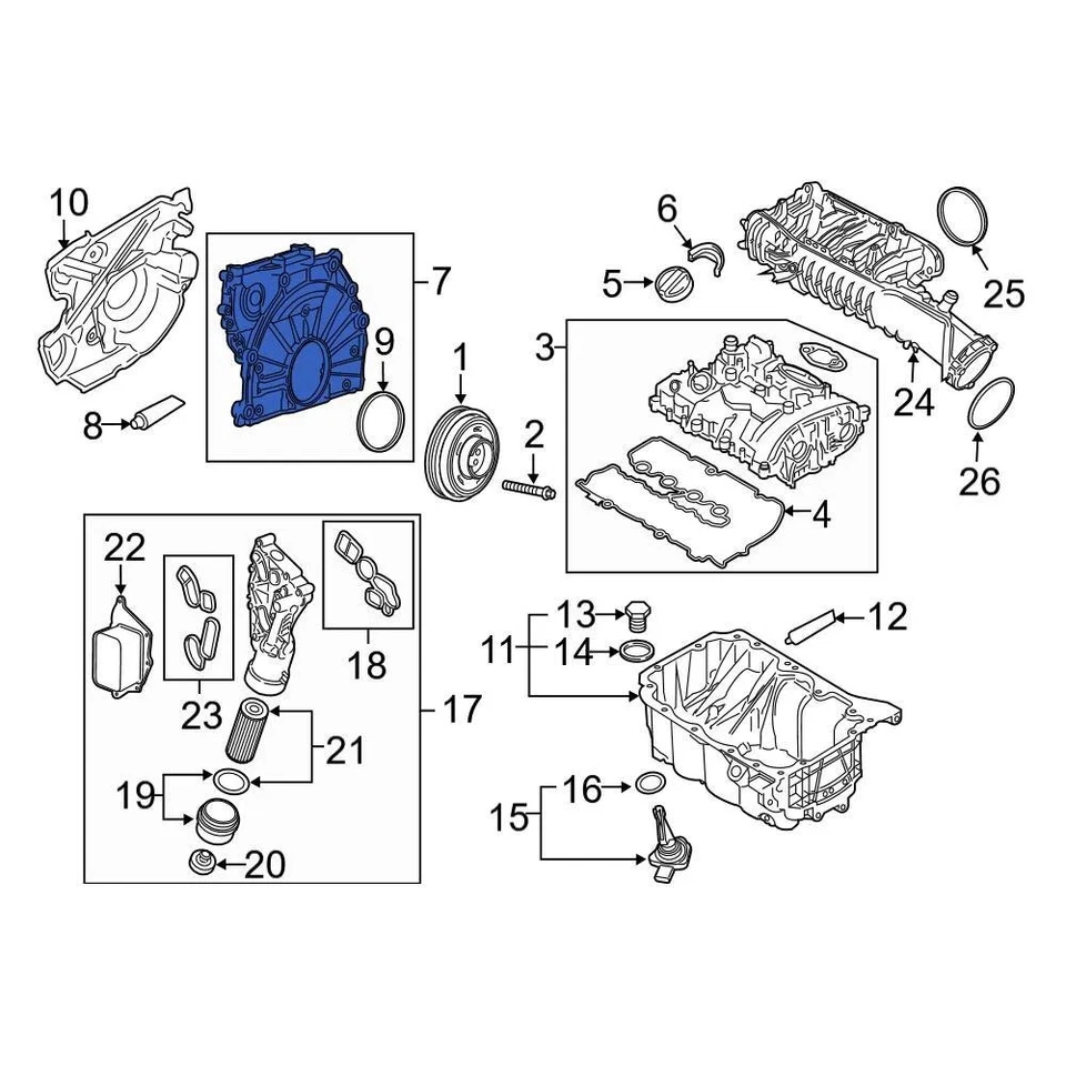 For Mini Cooper 2015-2020 Mini 11148573980 Engine Timing Cover Foto 2 de 4