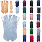 Mens Waistcoat Paisley Floral Solid Vest S-5XL Regular Fit Tuxedo Gilet Coats