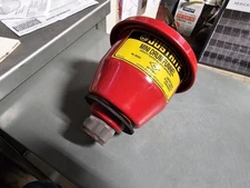 Justrite 08202 Mini Drum Red Safety Funnel 4-1/2 In 8202 Fire Solvent