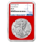 2025 $1 1-oz American Silver Eagle NGC MS69 ER Blue Label Red Core