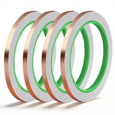 4 Pack Copper Tape, 1/4inch X 196.8FT Double-Sided Conductive Copper Foil Tape,