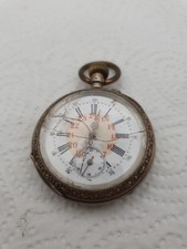 Alte Taschenuhr 0,800Silber, Handaufzug, 4 Rubis, DEFEKT!!!