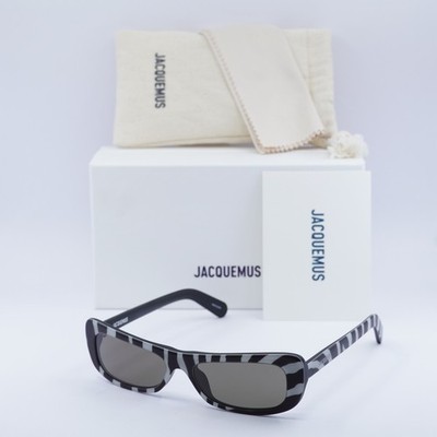 Jacquemus CAPRI JAC/55 C8 Black and White Zebra/Grey 55-16-145 Sunglasses New...