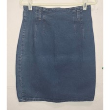 Hunt Club Vintage High Waisted Denim Pencil Skirt Blue Made in USA Size 10