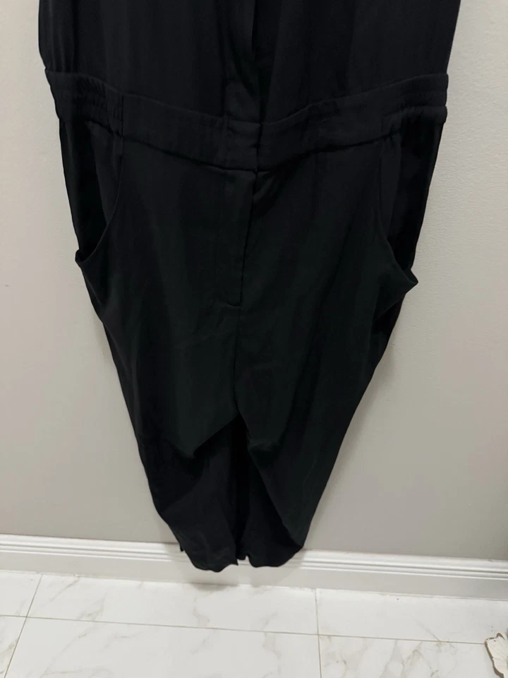 Mono para mujer Vince negro mezcla de seda talla L - espalda deportiva sin mangas jogger Foto 3 de 4