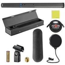 Audio-Technica AT897 Line Gradient Condenser Microphone Bundle w/Pig Hog PH...