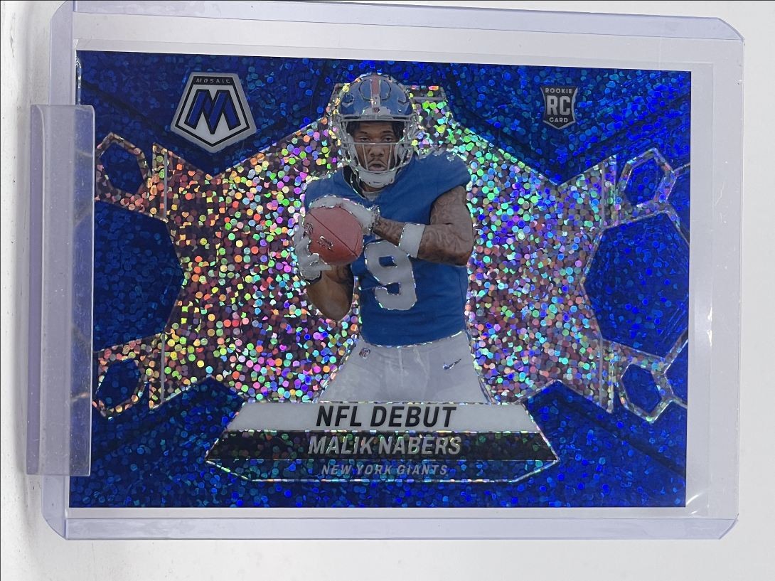 MALIK NABERS 2024 MOSAIC NFL DEBUT ROOKIE BLUE SPARKLE SP RC /96 Q5384