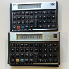 HP 12C Vintage And Platinum Financial Calculators Hewlett Packard Lot Of 2