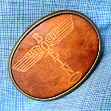 Boeing Aviation Aerospace Promo Belt Buckle Leather Inlay Vtg 70s El Cid .SHY467