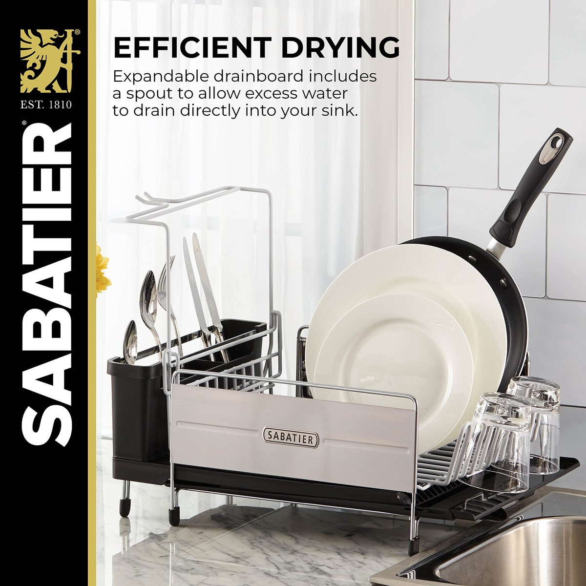 Sabatier Expandable Dish Rack 水切りラック Sabatier Expandable Stainless Steel Dish Rack with Rust-Resistant