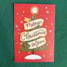 LIQUIDATING-Leanin’ Tree Christmas Greeting Card “Merry Christmas To You…”