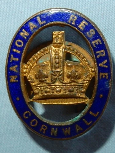 WW1 DUKE OF CORNWALL'S NATIONAL RESERVE MILITARY WAR WORKER BADGE HOME FRONT