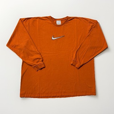 VTG Nike Big Center Swoosh Logo Long Sleeve T-Shirt Xxl y2k Silver Tag Knicks NY