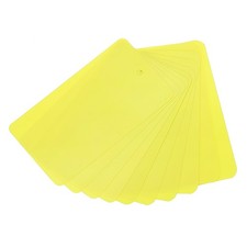 50 Pcs Waterproof Blank Shipping Tags 3.5" x 2" with Hole Yellow