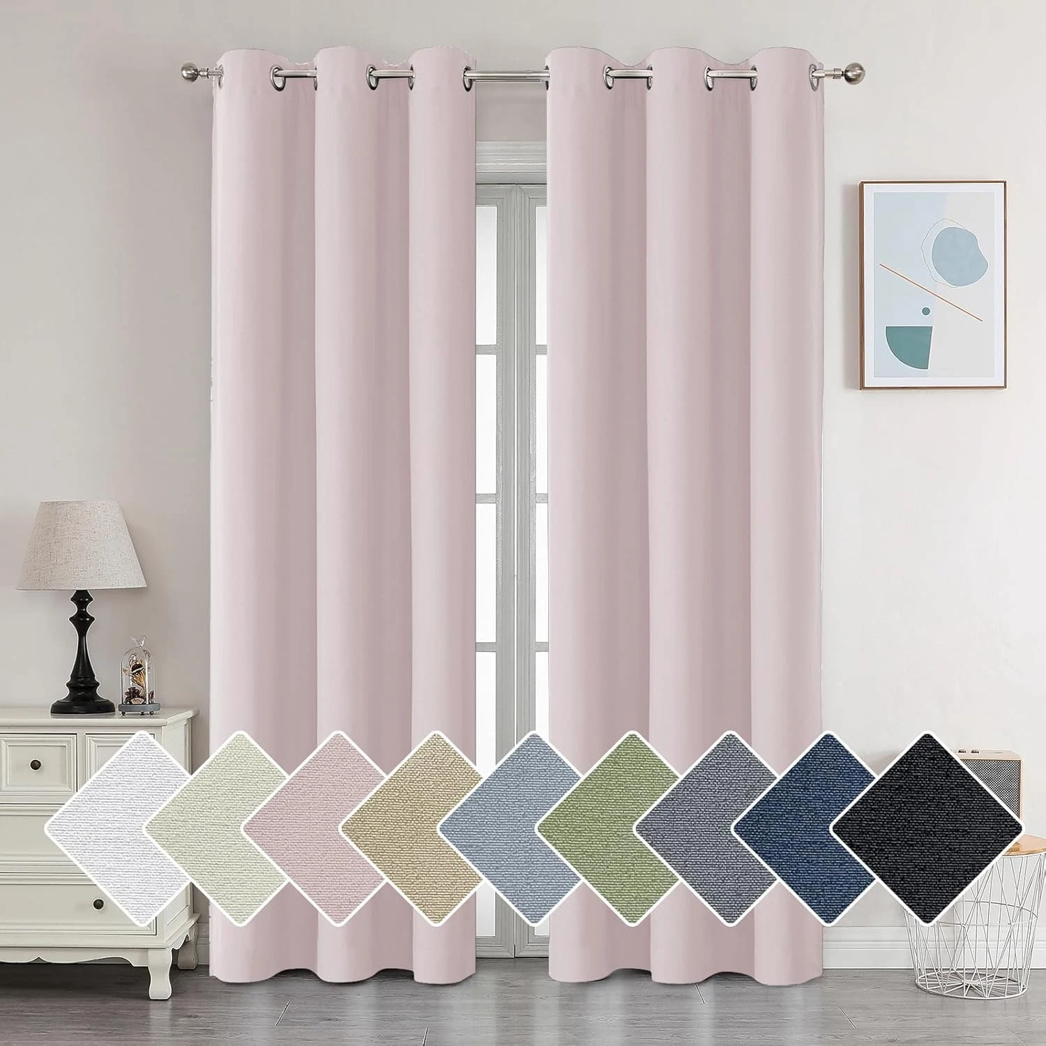 Blush Blackout Curtains 84” Length 2 Panels Bedroom Window