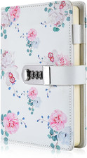 A5 Creative Password Lock Diary, PU Leather Journal with Combination Lock Passwo