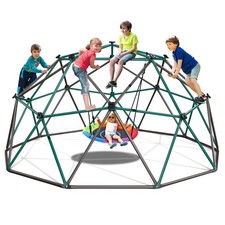 Hapfan 10FT Climbing Dome with Saucer Swing Outdoor Jungle Gym Kids Dome Climber
