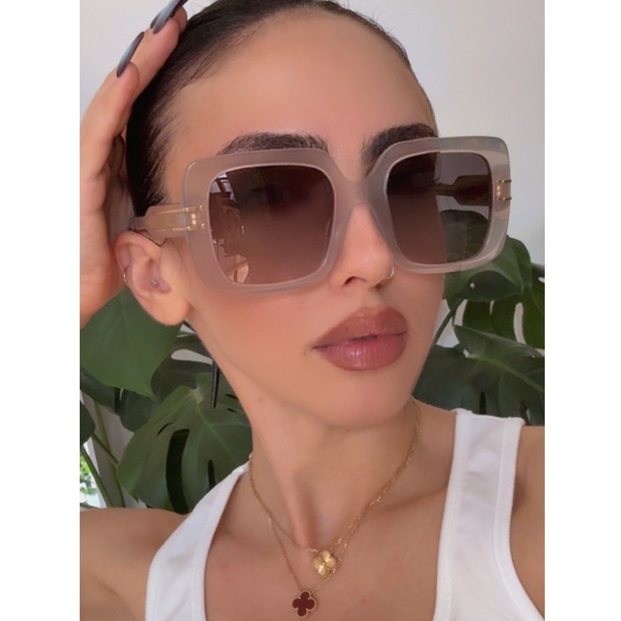 NEW Dior Signature S11I Square Sunglasses in Milky White | eBay