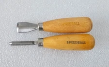 Speedball Wood Carving Tool Wood Chisel Made in USA Set of Two (2) Chisels