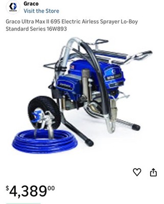 Graco Ultra Max II 695 Electric Airless Sprayer Lo-Boy Standard Series 16W893