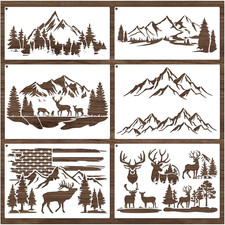 Mountain Stencils for Painting on Wood Burning Stencils and Patterns Reusable Na