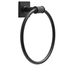 Delta Averland Wall Mount Round Closed Towel Ring Bath Accessory Matte Black