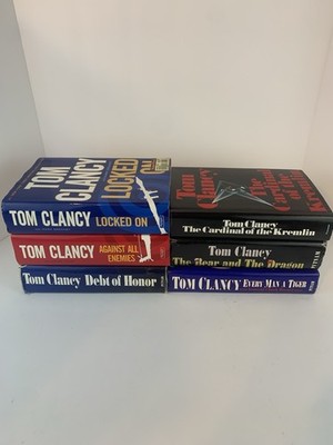 Tom Clancy Hardcover Book Lot of 6 - Jack Ryan Series Slight Wear Fully Readable