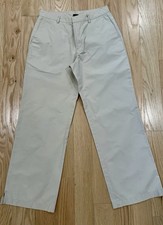 Banana Republic Women's Beige Cotton Chino Pants Mid-Rise Straight Leg Size 4R