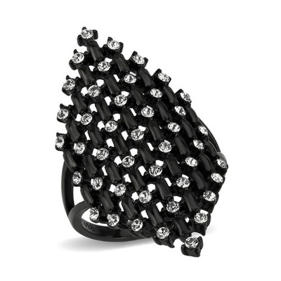 Women's Stainless Steel TK3750 Ring Crystal Clear - Holiday Gift, Graduation | D