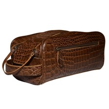 Premium Buffalo Leather Unisex Toiletry Bag Travel Kit King Size Shaving ki...