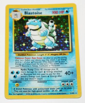 Pokemon: Blastoise 2/102 Original Base Set Holo 1999 Vintage Rare