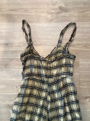 Faithfull The Brand Womens Cancun Olive Green Plaid Wide-Leg Jumpsuit Size 2 - Picture 10 of 10