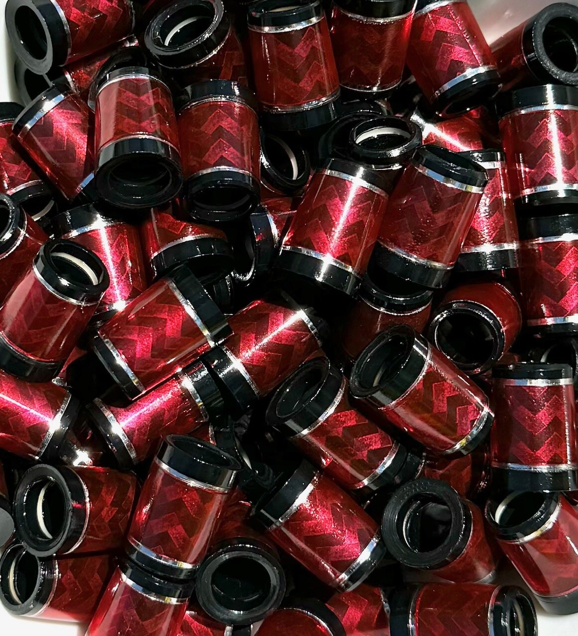 (12) Premium Quality Iron Ferrules Carbon Weave Design .355 I.D. - Choose Color
