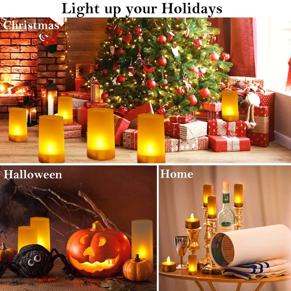 Wiederaufladbare LED Kerzen 12Stk Flammenlose LED Batteriebetriebene Flackern... - Bild 3 von 4