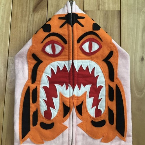 Vintage BAPE Frankentag Tiger full zip hoodie pink A Bathing Ape Size XL - 第 3/9 張圖片