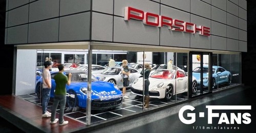 1/64 Diorama Car Garage Model LED Lighting Car Showroom Display Scene Model Gift - Picture 70 of 146