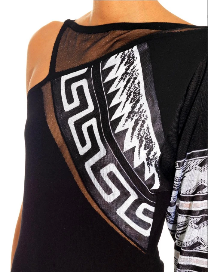 NUOVO ABITO DA PASSERELLA VERSACE VERSUS X ANTHONY VACCARELLO LAVORATO A MAGLIA UNA MANICA IT 40 US 4