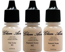 Set of Three 3 Airbrush Makeup Foundation Matte M1 Fair Ivory, M2 Natural Ivor