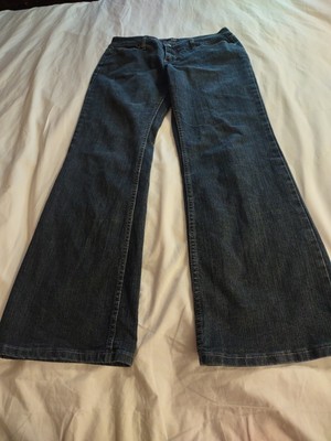 Jean Femme ANA Coupe Bootcut Vieilli Taille 8 - Denim Bleu Lavage Moyen, Longueur 30