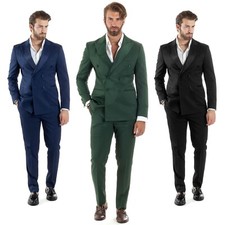 Abito Uomo Doppiopetto Completo Bottoni Smoking Revers Raso Vari Colori GIOSAL