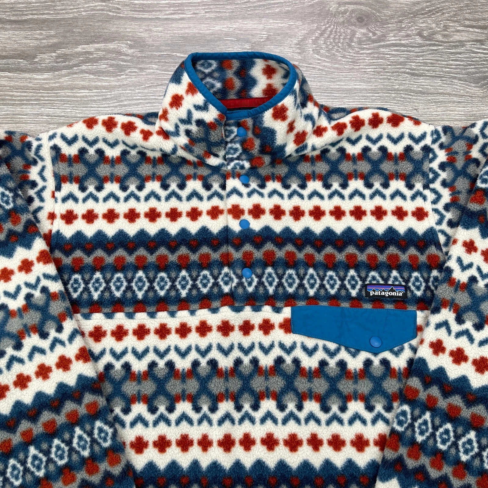 patagonia synchilla snap-t underwater cliff fair isle jacket