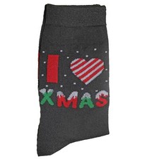 Men's Christmas Socks Size 6-10 - Novelty I Love Xmas