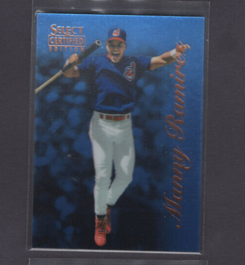 1996 SELECT CERTIFIED BLUE FOIL PARALLEL #51 MANNY RAMIREZ INDIANS MINT SP 1/180