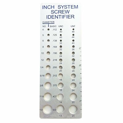SAE/Inch Screw Checker (#4 to 1/2'') - Made in USA