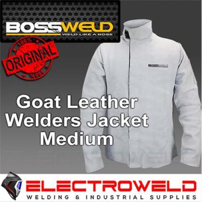 Bossweld Welding Jacket Leather Heat Flame Resistant Proof M L XL