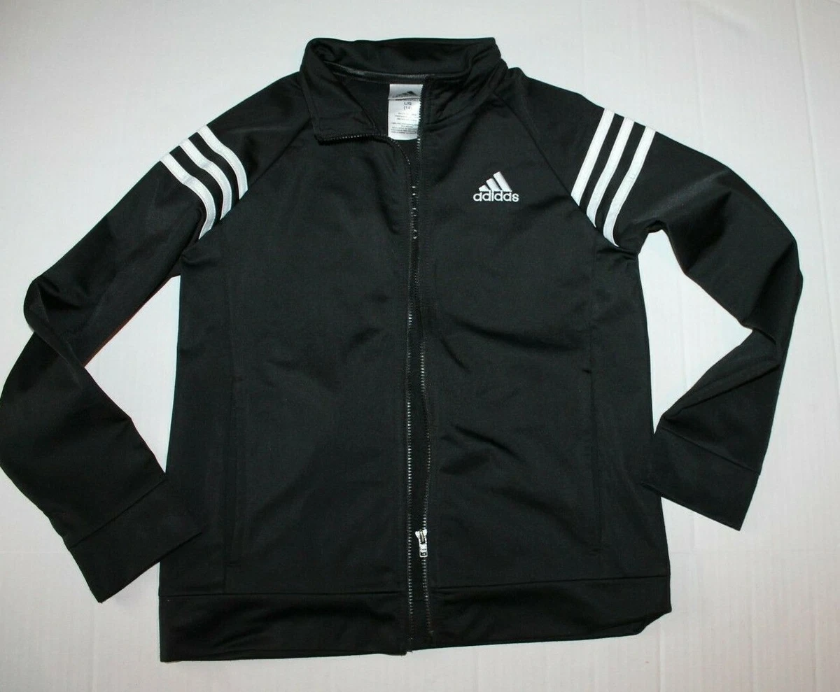 Adidas jacket hotsell black stripes